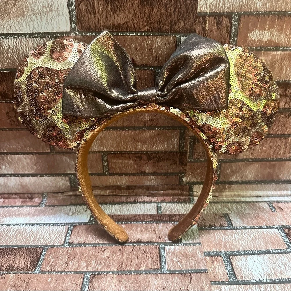 Disney Brown and Gold Kids Mouse Ears Headband